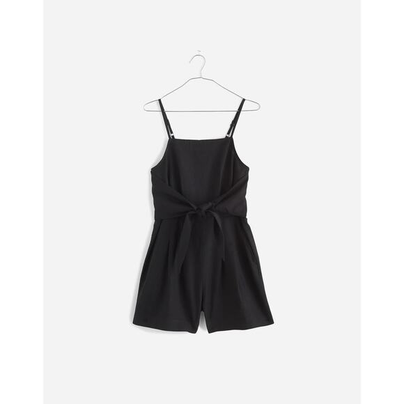 NWOT Madewell Tie-Waist Romper in True Black size 4 - Picture 3 of 9